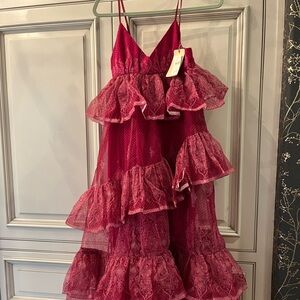 Anthropologie Pink Midi Dress